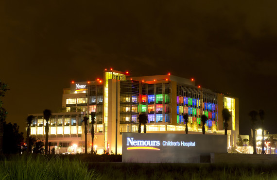 At Nemours Children’s Hospital in Orlando’s Lake Nona Medical City, children have the opportunity to select the color of the overhead lights in their room, making the hospital a very colorful place. Many of the pediatric specialists from the Nemours Children’s Health System will help care for children at Lakeland Regional Health, expanding the care available to families in Polk County and beyond. Photo credit: Preston Mack