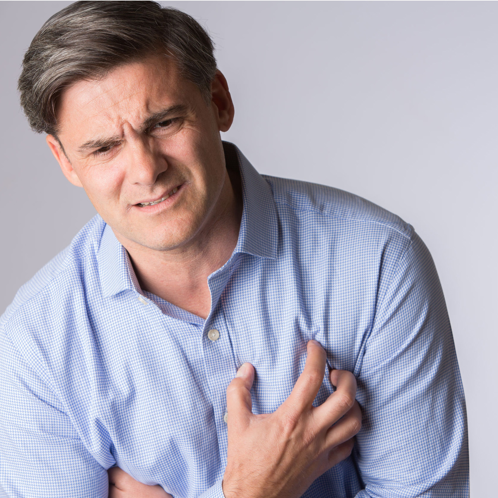 man chest pain heart attack