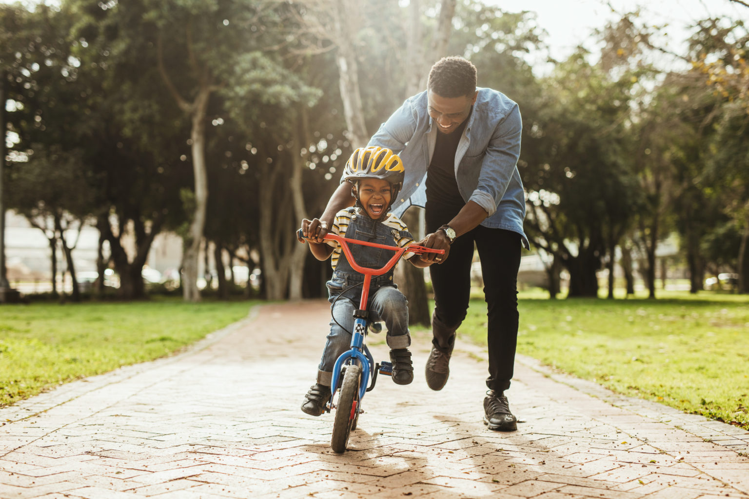 father and son bicycle